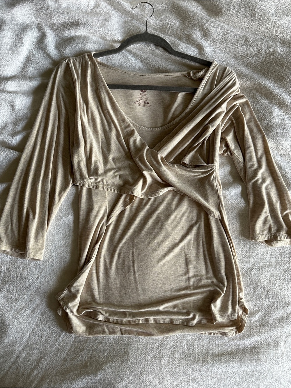 Kindred Bravely Beige Wrap Nursing Top